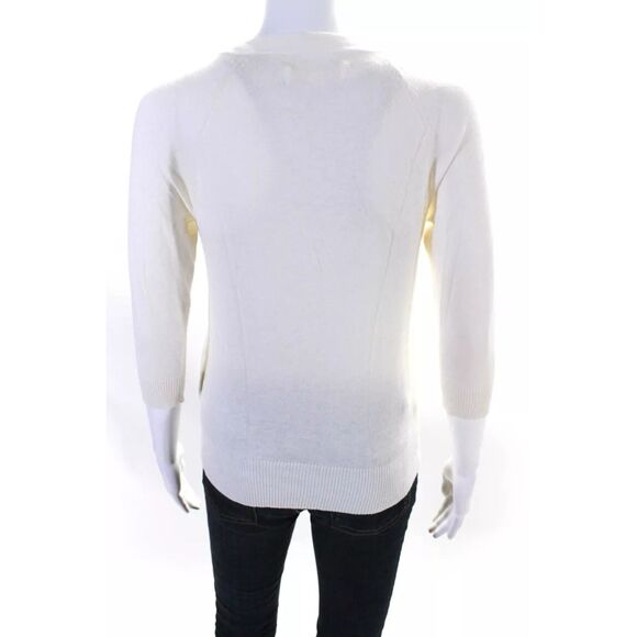 Anthropologie Erin Fetherston Womens 3/4 Sleeve Lace Front Cardigan Sweater - Picture 3 of 6